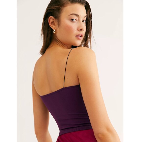 NWT Free People XS S Brami Purple Cami Crop Tank Boho Coquette BalletCore Sexy - Picture 2 of 11